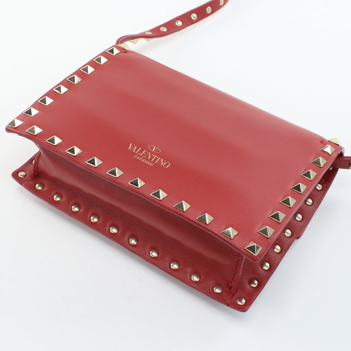 VALENTINO Shoulder Bag Rock studs Diagonal shoulder bag leather red Women