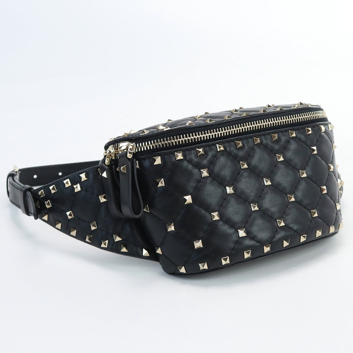 VALENTINO body bag Rock studs Waist bag leather black Women