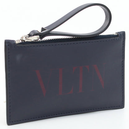 VALENTINO 1Y2P0654LVN VLTN Card Holder Coin Pocket Calfskin Color: navy mens