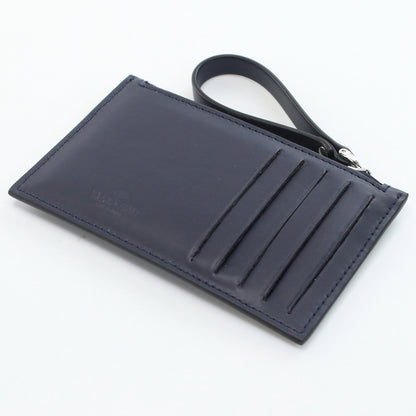 VALENTINO 1Y2P0654LVN VLTN Card Holder Coin Pocket Calfskin Color: navy mens