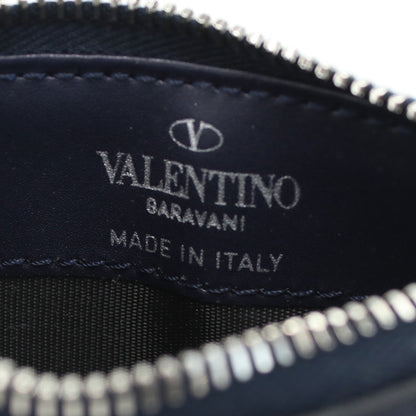 VALENTINO 1Y2P0654LVN VLTN Card Holder Coin Pocket Calfskin Color: navy mens