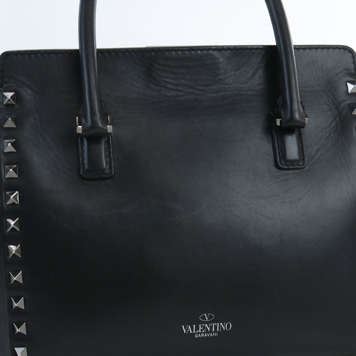 VALENTINO 2WAYTote Bag Rock studs Tote Bag shoulder bag leather black Women