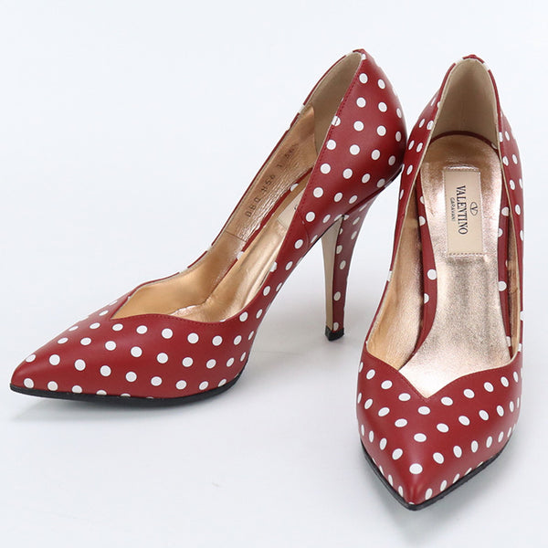 VALENTINO QW1S0H56 KDX 0JU Dot Pattern High Heels shoes leather red Women