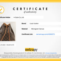 LOUIS VUITTON M42226 Monogram canvas Petit Noe Shoulder Bag Women Used 1003-9E 100% authentic