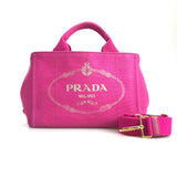 100% authentische Prada-Leinwand Canapa-Einkaufstasche verwendet 1022-1ok81
