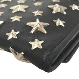 JIMMY CHOO leather Star Studded Wallet Chain Long Wallet Purse Women Used 1050-8E 100% authentic