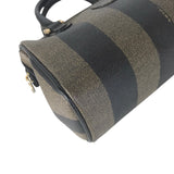 FENDI Handbag pouch mini bag Pecan Pattern PVC Black brown Women Used 1068-9E 100% authentic