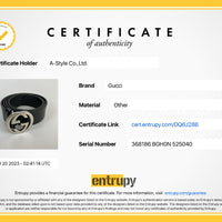 GUCCI 368186 BGHON leather Interlocking belt Women(Unisex) Used 1097-6E 100% authentic
