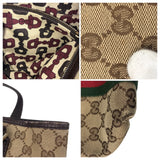 100% authentische Gucci GG Canvas Sherry Line 139261 Handtasche verwendet 1100-2E90
