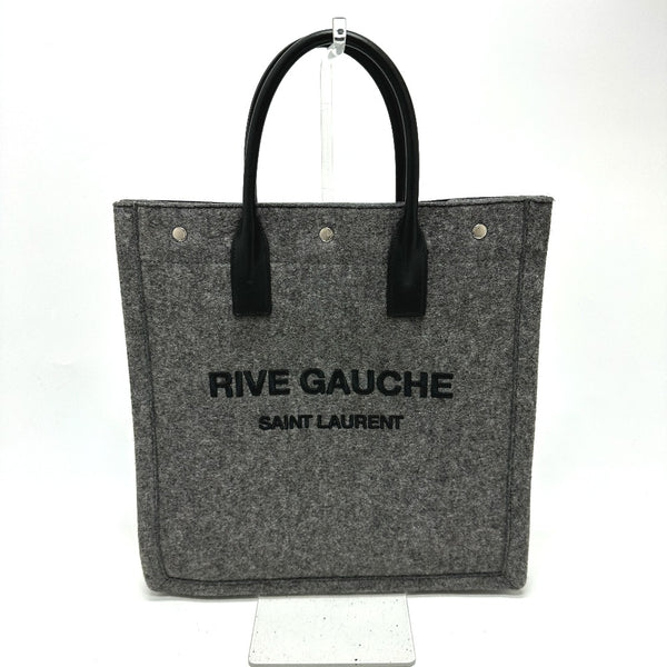 SAINT LAURENT PARIS Tote Bag Bag Shoulder Bag RIVE GAUCHE Felt / leather 632539 gray Women Used Authentic