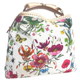 GUCCI Handbag Floral canvas 145823 white Women Used 1182-2401E 100% authentic