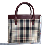 BURBERRY Tote Bag Handbag Nova Check PVC coated canvas Brown Women Used 1184-2401E 100% authentic