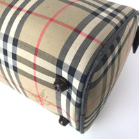 Burberrys Canvas Nova Check-Handtasche verwendet 1186-4T 100% authentisch
