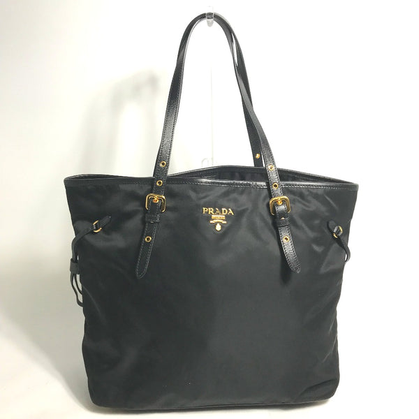 PRADA Tote Bag Shoulder Bag Shoulder Bag logo Safiano Nylon / leather BR4997 black Women Used Authentic