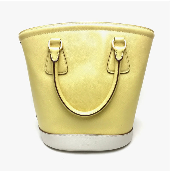 PRADA Shoulder Bag Bag 2WAY Saffiano Lux leather B2442B yellow Women Used Authentic