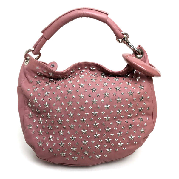JIMMY CHOO Shoulder Bag bag shoulder bag semi-shoulder handbag Star studs stars Sky bag Lamb leather / metal pink Women Used Authentic