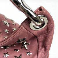 JIMMY CHOO Shoulder Bag bag shoulder bag semi-shoulder handbag Star studs stars Sky bag Lamb leather / metal pink Women Used Authentic