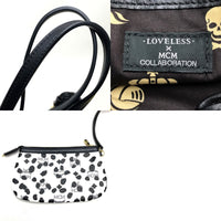 MCM Tote Bag Bag Shoulder Bag LOVELESS collaboration dalmatian studs Coated leather black Women Used Authentic