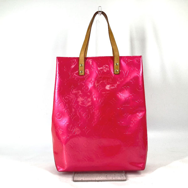 LOUIS VUITTON Tote Bag bag handbag vertical Monogram Vernis Reed MM Monogram Vernis M91227 pink Women Used Authentic