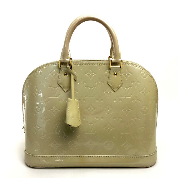 LOUIS VUITTON Handbag Bag Tote Bag Monogram Vernis Alma PM Patent leather M91445 white Women Used Authentic