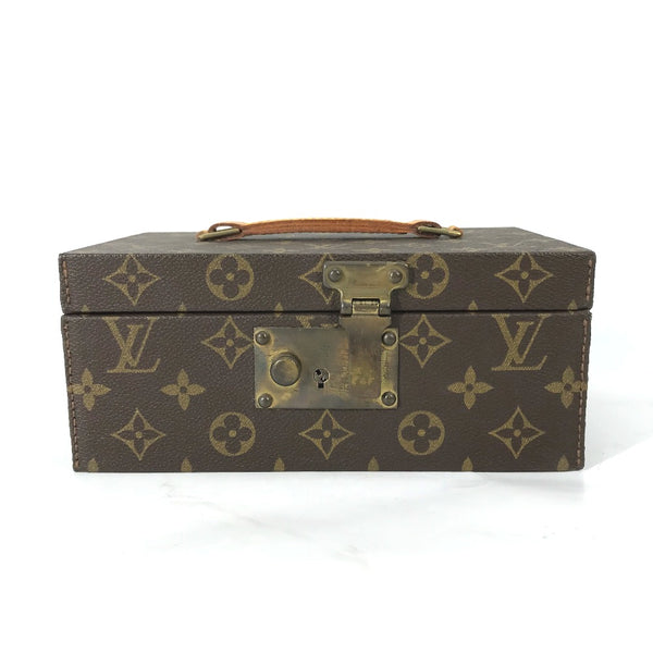 LOUIS VUITTON Vanity bag accessory box box BOX trunk Monogram Bowat Atou Monogram canvas M47236 Brown Women Used Authentic