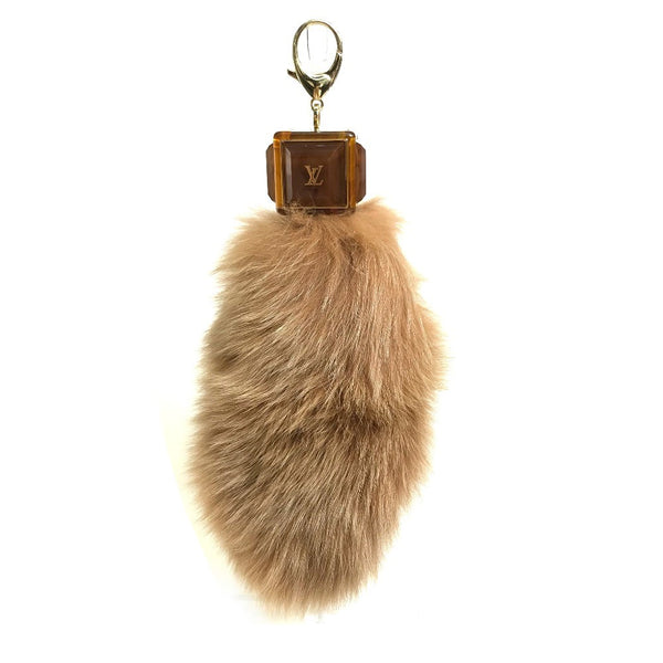 LOUIS VUITTON key ring bag bag charm Foxy charm fur M66969 Brown beige unisex(Unisex) Used Authentic