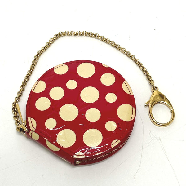 LOUIS VUITTON Coin case Wallet Coin Pocket Monogram Vernis Yayoi Kusama collaboration portomone chapeau dot infinity Patent leather M91570 Red Women Used Authentic