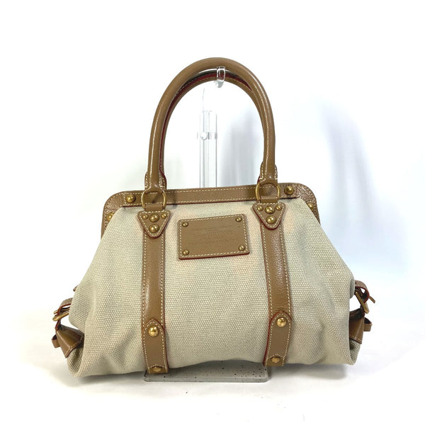 LOUIS VUITTON Handbag Toal Trianon Shoulder Bag Antigua Sac de Nuit PM Canvas / Leather M48827 beige Women Used Authentic