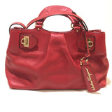 Salvatore Ferragamo Shoulder Bag bag handbag Gancini leather DY21　D313 Red Women Used Authentic