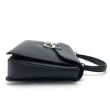 Salvatore Ferragamo bag handbag Gancini Shoulder Bag leather black Women Used Authentic