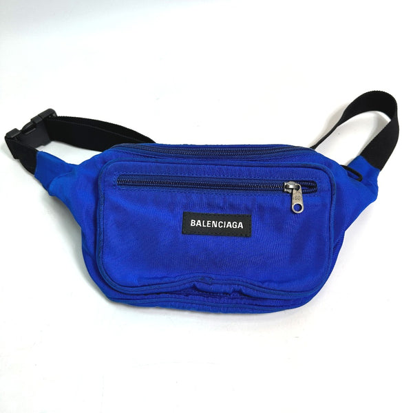 BALENCIAGA body bag Shoulder Bag Belt bag Waist bag logo explorer Nylon 482389 blue mens Used 100% authentic