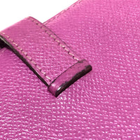 HERMES Long Wallet Purse 2 fold long wallet Bean Epsom SilverMetal unisex(Unisex) Used Authentic