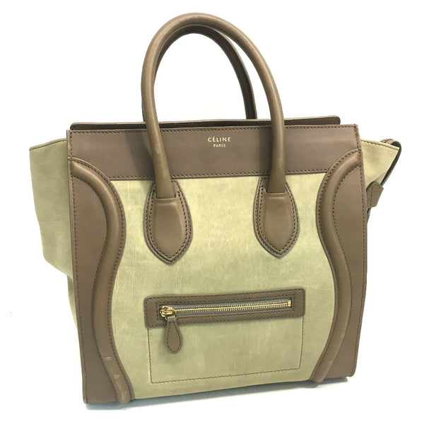 CELINE Handbag Bag Tote Bag Mini shopper Luggage leather 165213 beige Women Used Authentic