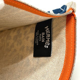 HERMES Clutch bag pouch bag Leopard Jin & Leo canvas beige Women Used Authentic