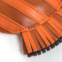 HERMES Bag charm bag strap Gee Gee Savannah Leather / Anemiro Orange unisex(Unisex) Used 100% authentic