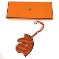 HERMES Bag charm bag strap Gee Gee Savannah Leather / Anemiro Orange unisex(Unisex) Used 100% authentic