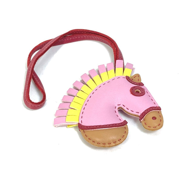 HERMES charm bag strap bag charm sylvest horse zebra Gigi Camaille Anyo Miro pink Women Used Authentic