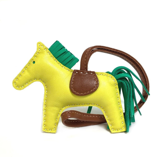 HERMES Bag charm bag strap bag accessory Horse horse Rodeo PM Anyo Miro yellow x green x brown Women Used Authentic