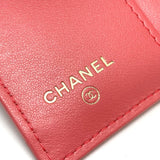 CHANEL Trifold wallet compact CC COCO Mark W Hook Wallet Small Flap Wallet Caviar skin A70796 salmon pink Women Used Authentic