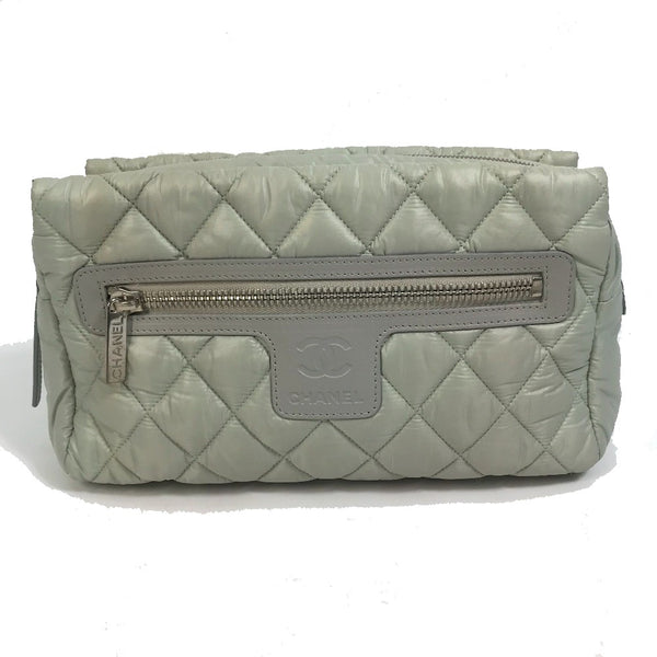 CHANEL Pouch bag clutch bag Cococoon Bag accessory Nylon A48615 Green system Women Used Authentic