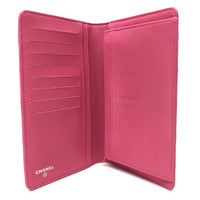 CHANEL Folded wallet Bifold Walletlong wallet Simply CC COCO Mark Wallet lambskin A80211 pink Women Used Authentic