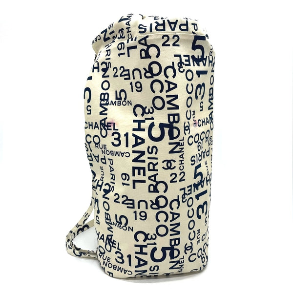 CHANEL Shoulder Bag Bag Backpack Knapsack Bysy line purse canvas Ivoryx navy unisex(Unisex) Used Authentic