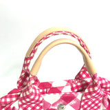 CHANEL Handbag Tote Bag Bag Check CC COCO Mark canvas pink Women Used Authentic