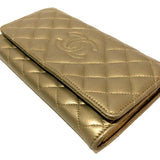 CHANEL Long Wallet Purse Long wallet CC COCO Mark Logo Wallet lambskin A80108 Gold series Women Used Authentic