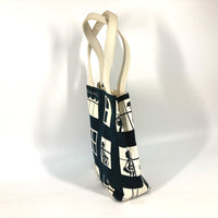 CHANEL Tote Bag Shoulder Bag Shoulder Bag window Canvas / leather black Women Used Authentic