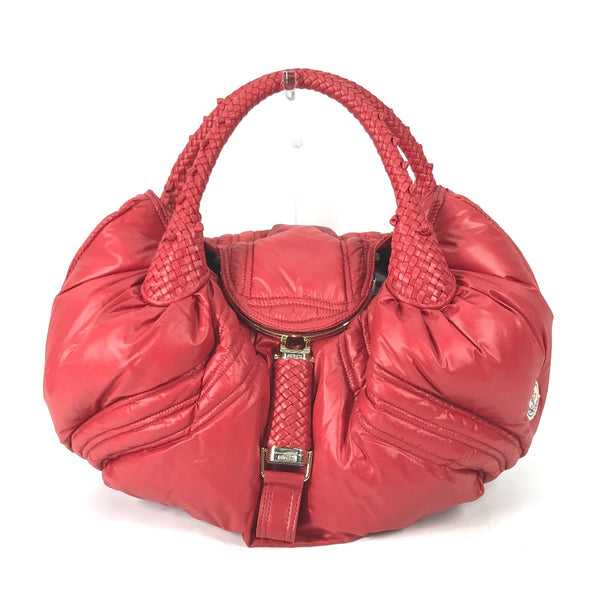 FENDI Handbag Bag Moncler MONCLER studded spy bag Nylon Red Women Used Authentic