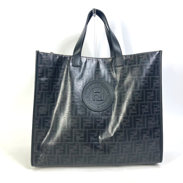 FENDI Tote Bag Bag Shoulder Bag Shoulder Bag zucca shopper Coated canvas 7VA390 black mens Used Authentic