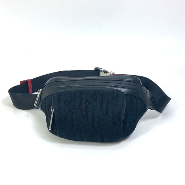 FENDI body bag Bag Crossbody Shoulder Bag Zucca mesh polyamide/leather 7VA483 black mens Used Authentic