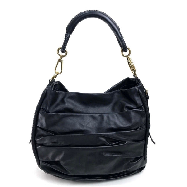 Christian Dior Shoulder Bag Bag Hobo Shoulder Bag lambskin Black (matte) Women Used Authentic