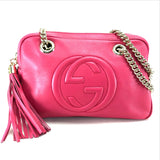 GUCCI Shoulder Bag Bag Double ChainShoulder Bag Interlocking G SOHO (Soho) leather 308983 pink Women Used Authentic